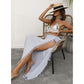 Light blue Lightweight Tassel Sarong - Sexy Beach Skirt Cover-Up 104x86cm