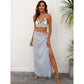 Light blue Lightweight Tassel Sarong - Sexy Beach Skirt Cover-Up 104x86cm