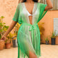 2 PCS Green Crochet Tassel Beach Cover-Up - Knit Sarong for Swimwear