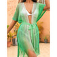 2 PCS Green Crochet Tassel Beach Cover-Up - Knit Sarong for Swimwear
