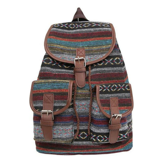Blue Stripes Boho Pattern Backpack - Stylish Casual Backpack for Everyday