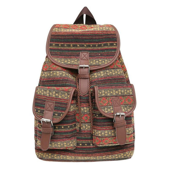 Ginger Stripes Boho Pattern Backpack - Stylish Casual Backpack for Everyday
