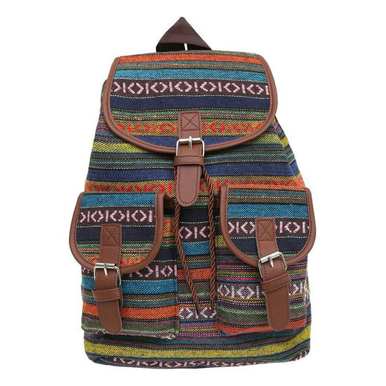 Yellow Stripes Boho Pattern Backpack - Stylish Casual Backpack for Everyday