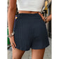Navy blue Wrap Front Shorts Skirt - Women&