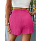 Rose red Wrap Front Shorts Skirt - Women&