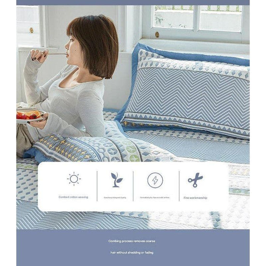 Fishbone pattern Soft Cotton Gauze Pillowcase Set - Breathable, Non-slip, Extra Large (Pillow Core Not Included)56x80cm