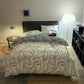 White graffiti Duvet Cover - 3 Piece Bedding Set (with Corner Ties)Quilt cover 200cm x 230cm, pillowcase 51 x 92cm