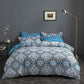 Blue Floral Duvet Cover - 3 Piece Bedding Set (with Corner Ties)Quilt cover 230cm x 230cm, pillowcase 51 x 92cm