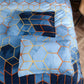 Geometric Print Duvet Cover - 3 Piece Blue Ombre Bedding Set Quilt cover 230x230cm-Pillow cover 51x76cm