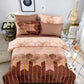 Geometric Print Duvet Cover - 3 Piece Brown Ombre Bedding Set Quilt cover 230X265cm-Pillowcase 51X92cm