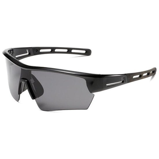 2 pcs Outdoor Sports Sunglasses - UV Protection HD Lenses for Cycling, Boating, Fishing（Black frame black gray film）