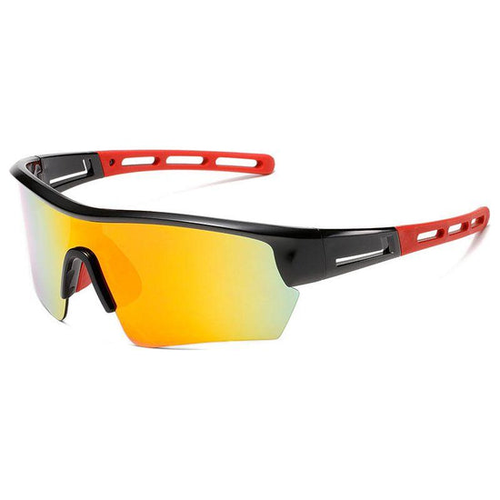 2 pcs Outdoor Sports Sunglasses - UV Protection HD Lenses for Cycling, Boating, Fishing(Black red frame red mercury)