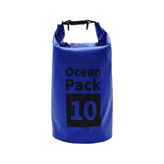 Blue 10L Waterproof Dry Bag - PVC Mesh Rafting & Swimming Backpack