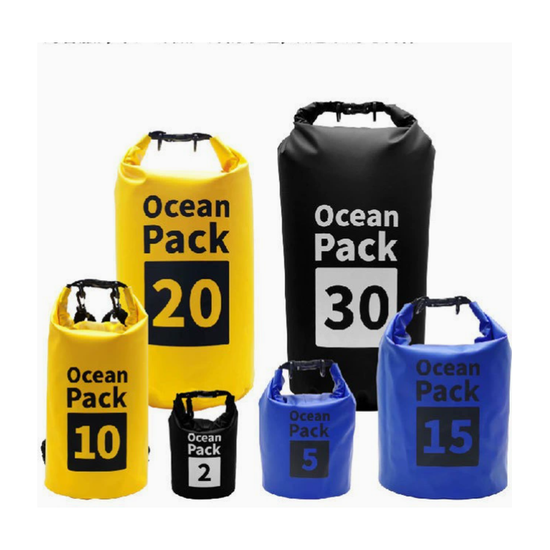 Blue 10L Waterproof Dry Bag - PVC Mesh Rafting & Swimming Backpack