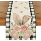 Easter Table Runner - Linen Bunny Decoration, 72-Inch Set of 2 (Style 4)