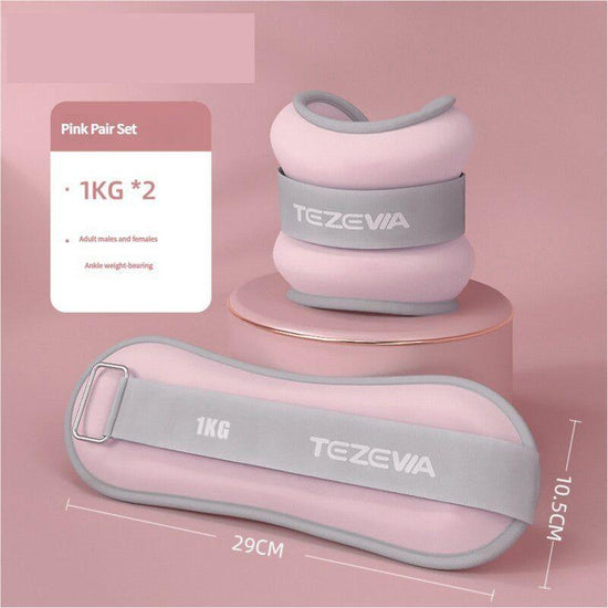 Pink Adjustable Weighted Leg & Wrist Sandbag Set – 1kg Each for Fitness, Running, and Dance Training
