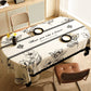 Style D Black And Off White Premium PVC Tablecloth - Oil & Water Resistant Table Cover for Dining Tables (140 x 220 cm)