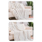 130*180CM White And Grey Modern Knitted Throw Blanket with Tassels - Soft & Lightweight for Sofa, Bed, and Office