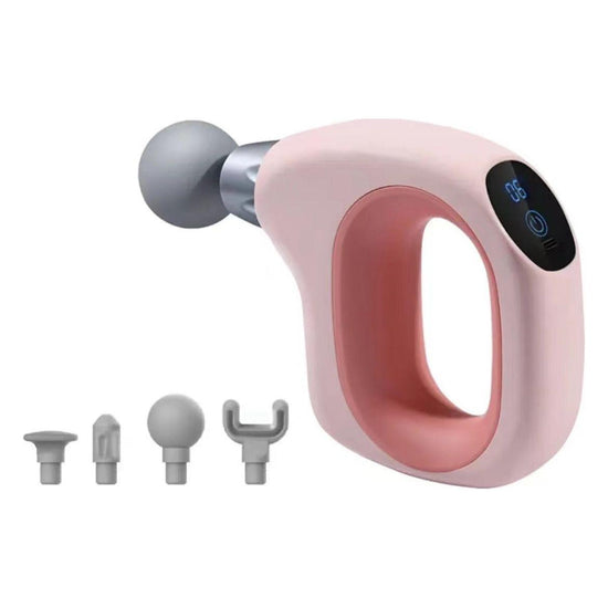 Pink Mini Handheld Fascia Gun - Quiet, Portable, and Adjustable 12-Speed Muscle Massager for Neck, Back, and Full Body Relief, ABS+TRP Material