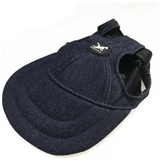 Size S Dark Blue Adjustable Pet Baseball Cap for Cats and Dogs - Cute Sun Protection Hat for Outdoor Adventures