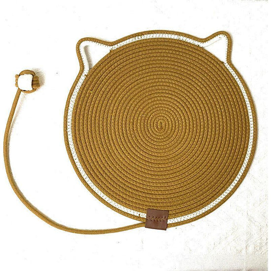 3 Pcs Brown Durable Cat Scratching Mat with Attached Toy Ball - Washable and Multi-Functional, Ideal for Cats&