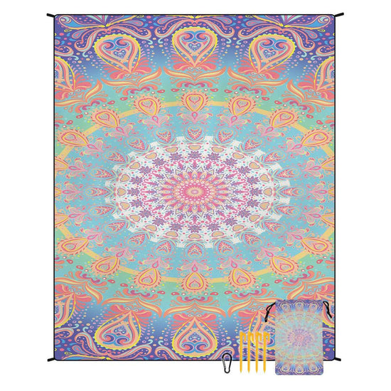 Style STD-001-5 Colorful Quick Dry Beach Mat Sand Proof Waterproof Outdoor Picnic Blanket - Compact & Lightweight