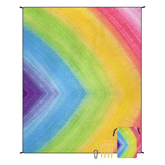 Style STD-001-7 Colorful Quick Dry Beach Mat Sand Proof Waterproof Outdoor Picnic Blanket - Compact & Lightweight