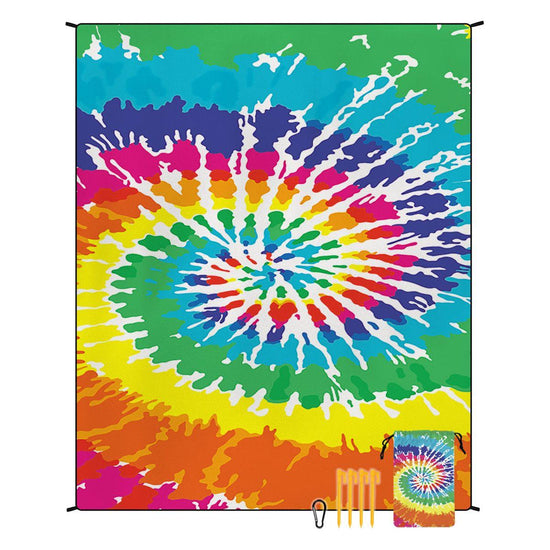 Style STD-001-8 Colorful Quick Dry Beach Mat Sand Proof Waterproof Outdoor Picnic Blanket - Compact & Lightweight