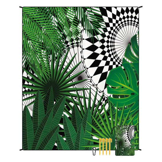 Style STD-001-16 Green Quick Dry Beach Mat Sand Proof Waterproof Outdoor Picnic Blanket - Compact & Lightweight