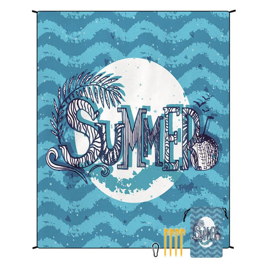 Style STD-001-20 Blue Quick Dry Beach Mat Sand Proof Waterproof Outdoor Picnic Blanket - Compact & Lightweight