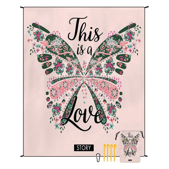 Style STD-001-28 Pink Quick Dry Beach Mat Sand Proof Waterproof Outdoor Picnic Blanket - Compact & Lightweight