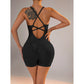 Size XS Black Nylon Seamless Yoga Bodysuit - Women&