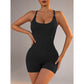 Size XS Black Nylon Seamless Yoga Bodysuit - Women&