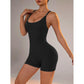 Size M Black Nylon Seamless Yoga Bodysuit - Women&