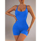 Size XS Royal Blue Nylon Seamless Yoga Bodysuit - Women&