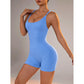 Size L Light Blue Nylon Seamless Yoga Bodysuit - Women&
