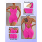 Size XS Rose Red Grey Nylon Seamless Yoga Bodysuit - Women&