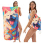 Colorful Dog Pattern 2-in-1 Foldable Beach Towel & Backpack - Microfiber Travel Set is concise