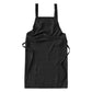 Black Cotton Linen H-Back Apron - Solid Color Kitchen Cooking Apron with Pocket