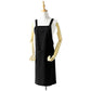 Black Cotton Linen H-Back Apron - Solid Color Kitchen Cooking Apron with Pocket
