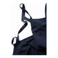 Black Cotton Linen H-Back Apron - Solid Color Kitchen Cooking Apron with Pocket