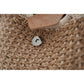 White Boho Circle Straw Bag - Stylish Woven with Round Handles