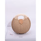 White Boho Circle Straw Bag - Stylish Woven with Round Handles