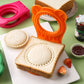 3 Pcs Grey Round Sandwich Sealer & Cutter - Safe Hand Guard Design, DIY Pocket Bread Mold