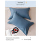 Blue Pure Cotton Flannel Pillowcase Set - Soft, Thickened, Solid Color (Pair, 48x74cm)