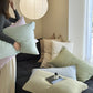 Dark Green Wide Stripes Long Staple Cotton Sateen Pillowcase Set - Jacquard Striped, Pure Cotton, 48x74cm (Pair)