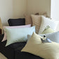 Beige Pinstripe Long Staple Cotton Sateen Pillowcase Set - Jacquard Striped, Pure Cotton, 48x74cm (Pair)