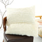 Milky White Faux Fur Pillowcase Set - Crystal Velvet Plush Throw Pillow Covers, Bedding Accent (50x70cm, Pair)