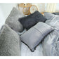 Light Grey Faux Fur Pillowcase Set - Crystal Velvet Plush Throw Pillow Covers, Bedding Accent (50x70cm, Pair)