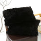 Black Faux Fur Pillowcase Set - Crystal Velvet Plush Throw Pillow Covers, Bedding Accent (50x70cm, Pair)